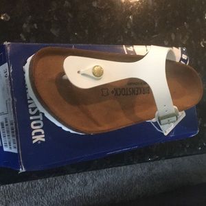Never Used White Birkenstock sandals, size 8